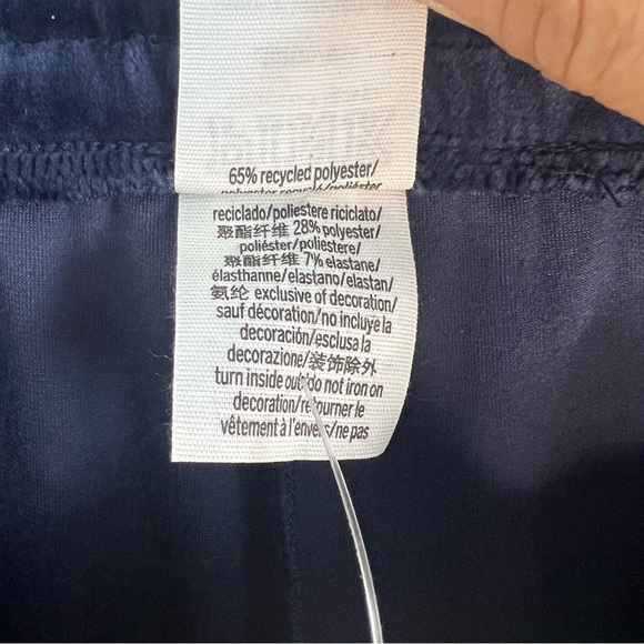 NWT Pink Womens Velvet Heritage Pull On Pants Blue Drawstring Loungewear Sz L - Picture 9 of 13